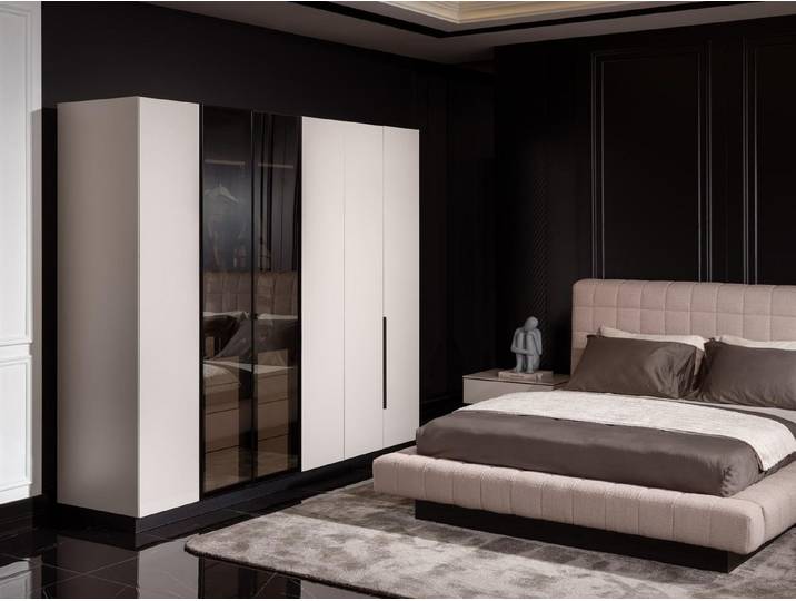Xlmoebel Kleiderschrank Beigefarbener Holzkleiderschrank mit stilvollem Design und Schubladen (Kleiderschrank, 1-St., Kleiderschrank) Made in Europa