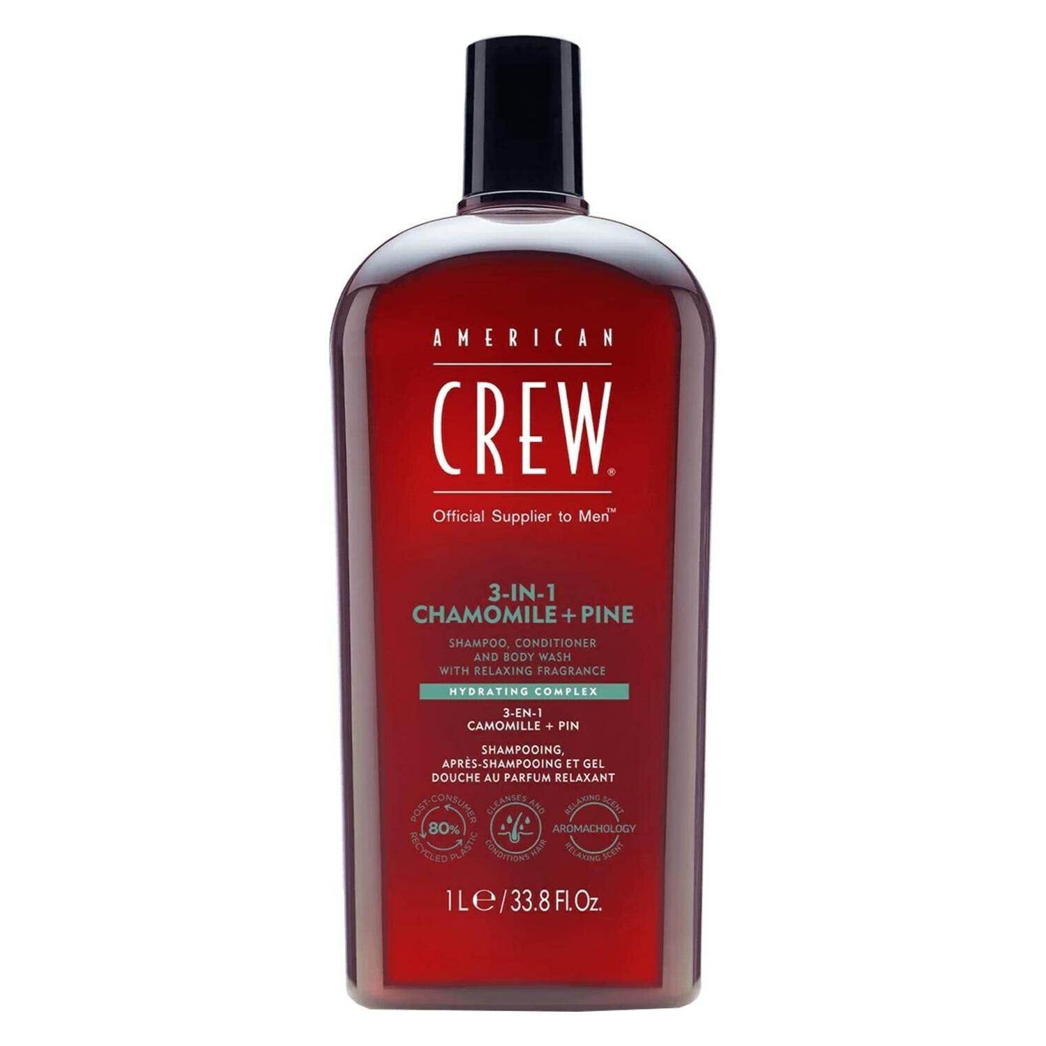 American Crew 3-in-1 Chamomile & Pine Shampoo, Conditioner & Body Wash (Flüssiges Shampoo, 450 ml) (7268000000)