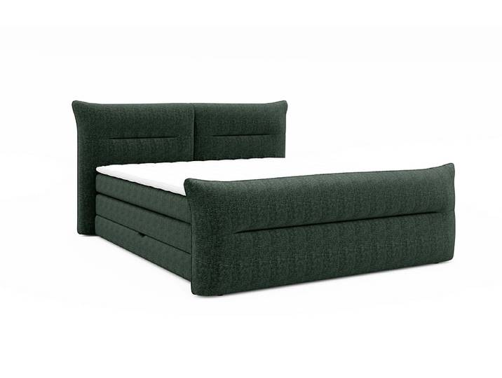 Boxspringbett ELANI dunkelgrün 180x180cm halbfest