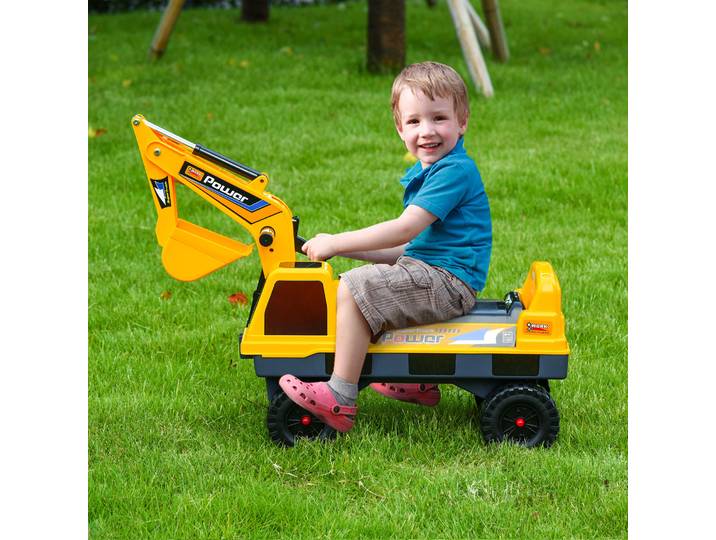 HOMCOM Tractopelle Enfant Jaune Effets Sonores Lumineux
