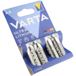 Varta Ultra Lithium Mignon AA, Varta Lithium Batterien, 6106, 1,5V, 4er Blister