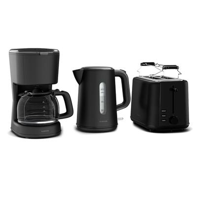 Velaire Frühstücksset | Toaster, Wasserkocher & Kaffeemaschine | 800 W | 10 Tassen | 1,7 l Schwarz Klarstein