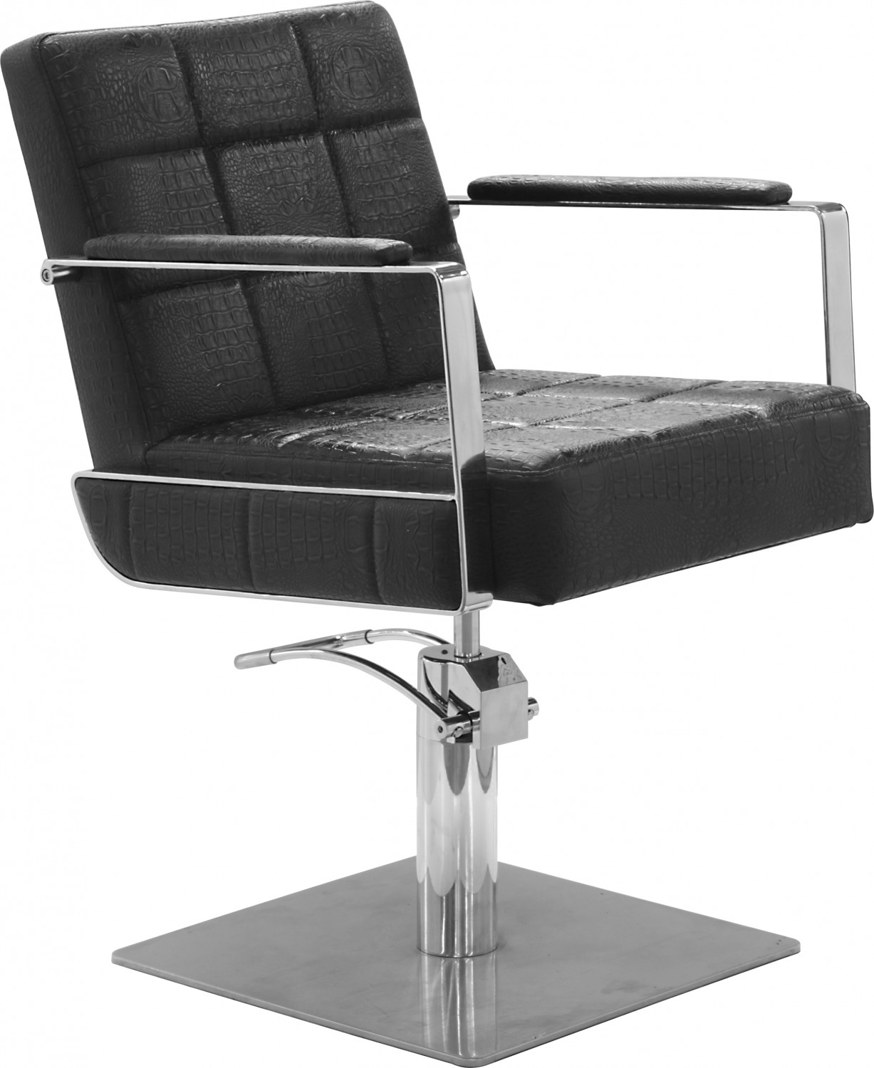Sibel Friseurstuhl Celestino in Kroko Schwarz SN-0181922