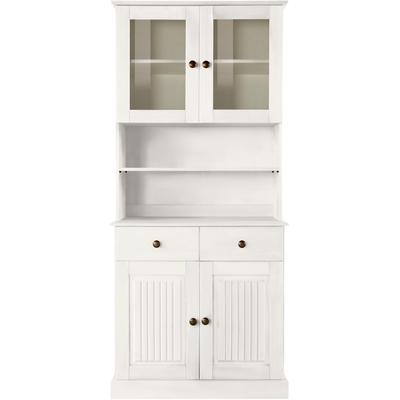 Buffet OTTO HOME "Liotta", weiß, B:80cm H:180cm T:34cm, Massivholz, Schränke, Buffet, mit 1 Schubkasten u. 3 verstellbare Einlegeböden, massives Kiefernholz