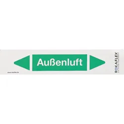 Fliessrichtungspfeil universal AUßENLUFT grün ,selbstklebend, VPE 25 Stk