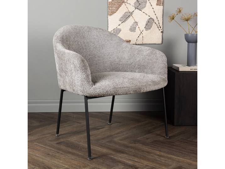 Fauteuil Catania Gris Bouclé 85 x 88 x 80cm