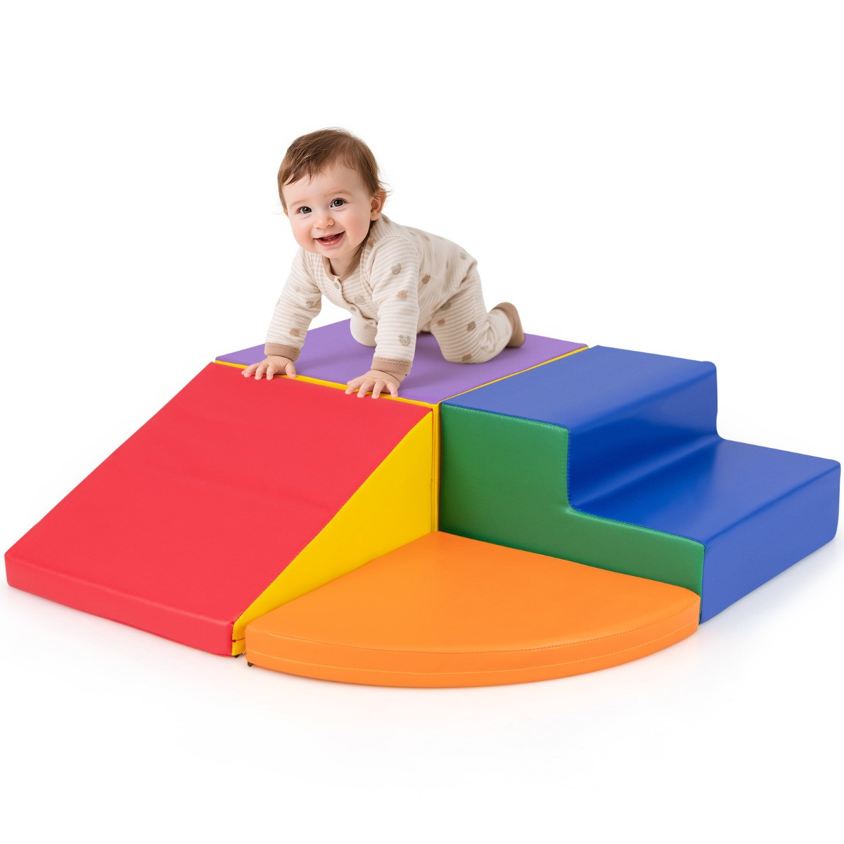 Costway 4-delige zachte klimset voor peuters, multicolor