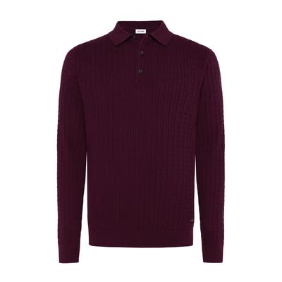 Strickpullover PIERRE CARDIN "Pierre Cardin Pullover", Herren, Gr. S, rot (winetasting), Obermaterial: 100% Baumwolle CO., uni, regular fit, Pullover Strickpullover, mit Allover-Print