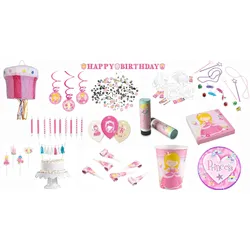 Amscan Prinzessin - großes Kindergeburtstags-Set I (79-teilig)