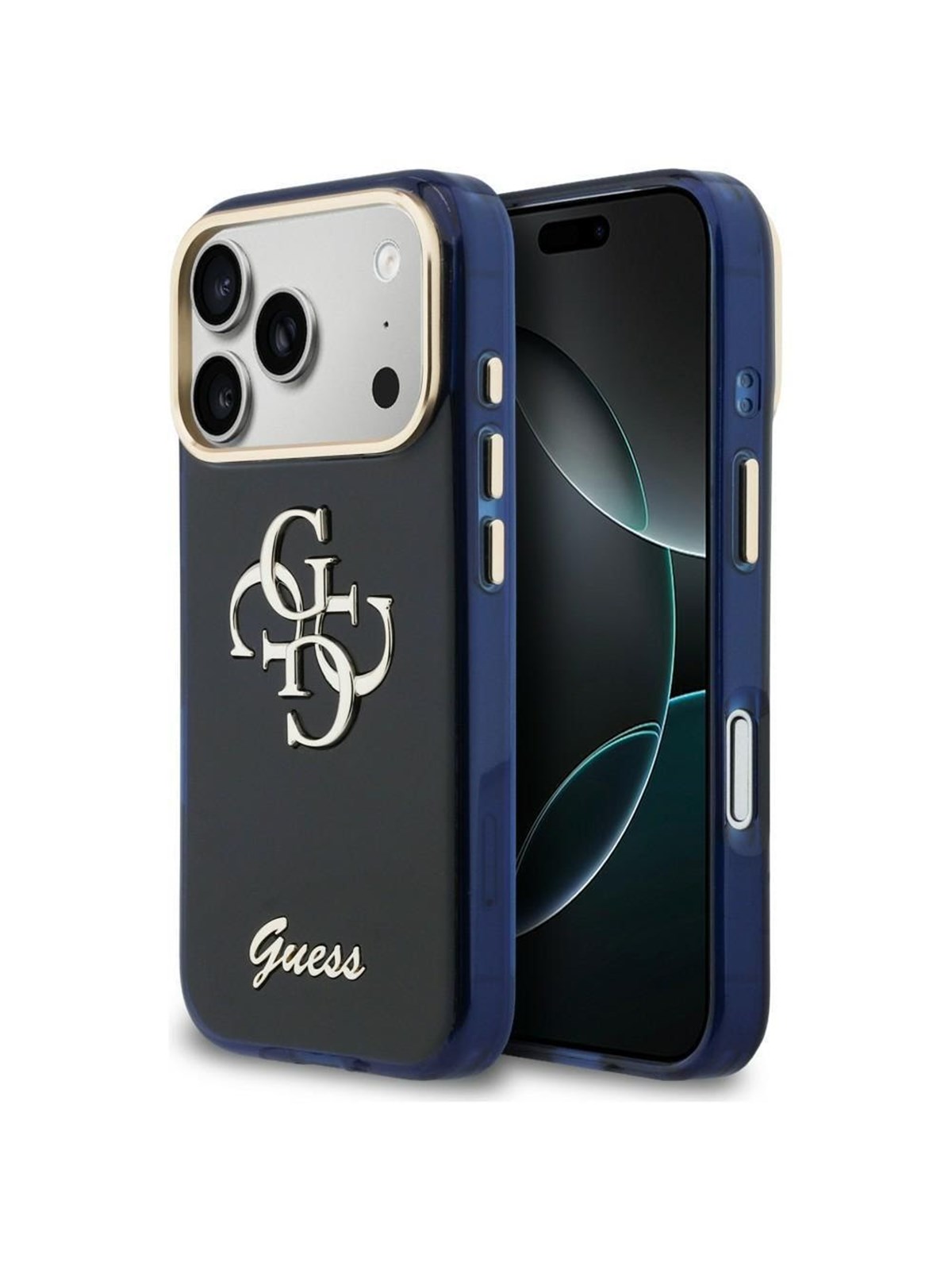 GUESS IML 4G Script Metal case for iPhone 17 Pro Max - blue