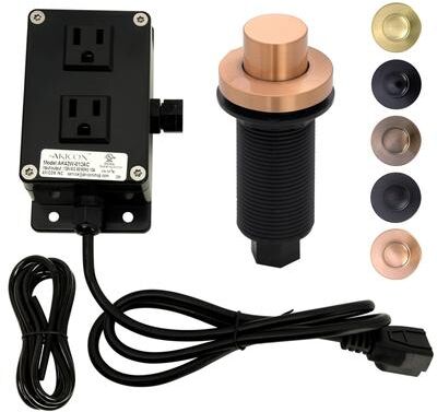 Akicon Garbage Disposal Air Switch Kit, Dual Outlet Sink Top Waste Disposal On/Off Switch Kit