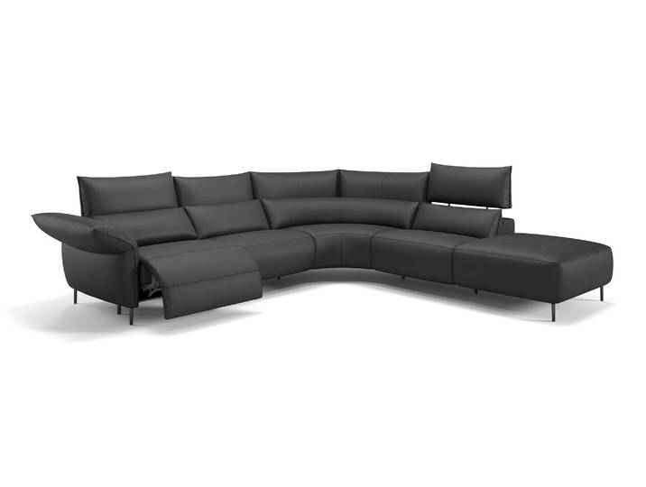 Leder Wohnlandschaft BOSA U-Form Herz-Waage-Funktion Eckcouch XXL Couch