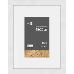 Nielsen Bilderrahmen Skava Holz mit Passepartout Weiß / 15 x 20