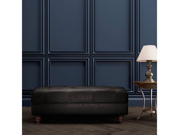 Repose-pieds capitonné 96 x 35 x 62cm Noir Microfibre Valeria: Anthracite
