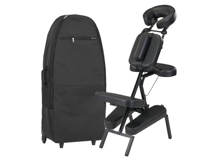 Master Massage Apollo Klappbar Mobil Massagestuhl Behandlungsstuhl aus Aluminium leicht mit Transportkoffer