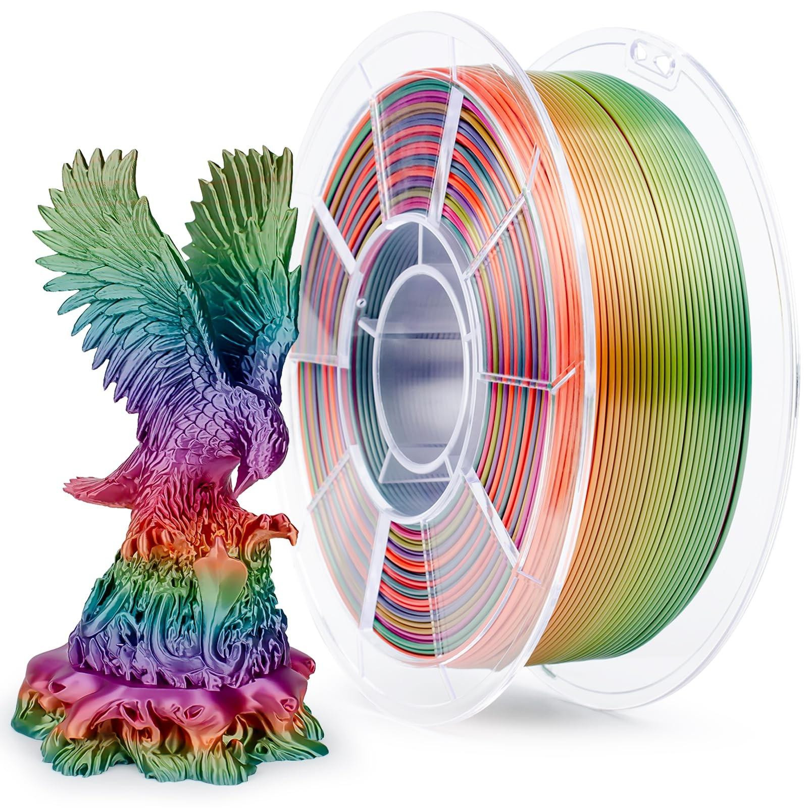 Omgoods Rainbow Silk PLA 1.75mm 3D Printer Filament, 1kg