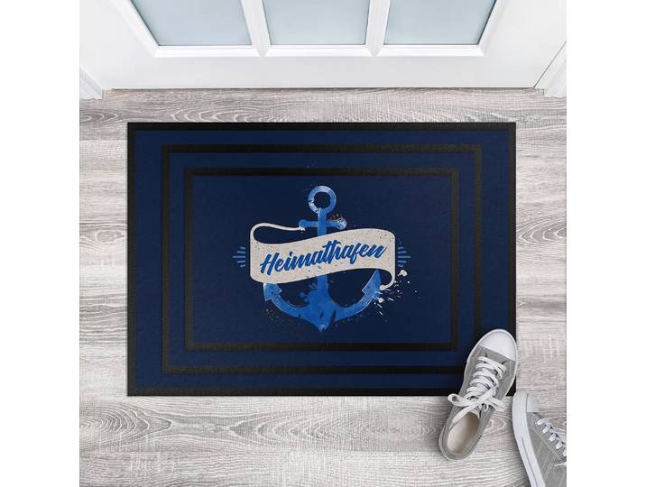 Fußmatte Heimathafen 70 x 50cm Blau
