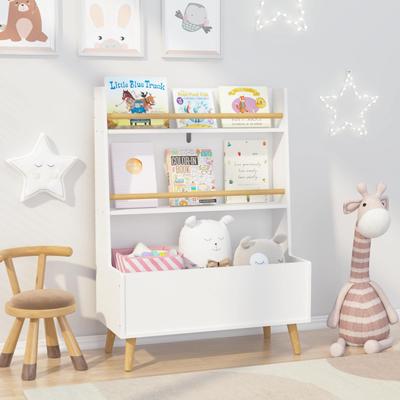 CoolArea Kids Bookshelf, Book and Magazine Rack, Book Organizer, toy Storage Cabinet Organizer, White