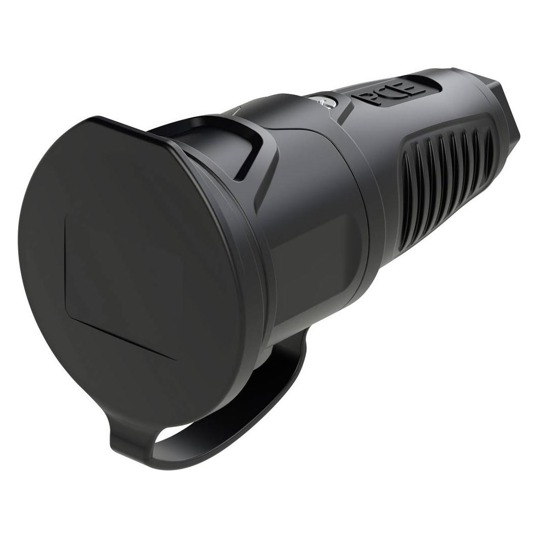 PCE Kupplung Schutzkontaktkupplung Vollgummi 250V mit Deckel IP54 2521-ss (2521-ss)