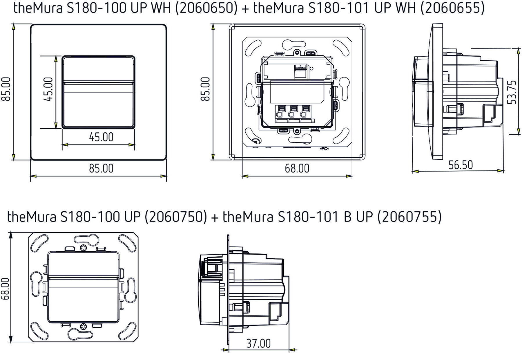 Theben Bewegungsmelder theMura S180-100B UP (2060750)