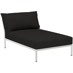 LEVEL2 Outdoor Chaiselong Lounge-Modul 4 Kohle Weiß