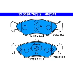 Bremsbelagsatz Scheibenbremse ATE 13.0460-7073.2 für Ford Fiesta III Courier