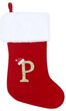 Uplift Picks Personalized Alphabet Christmas Stocking Gift Bag Hanging Ornament p 16 X 16 Cm