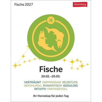Fische Sternzeichenkalender 2027 - Tagesabreißkalender - Ihr Horoskop für jeden Tag