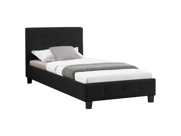 CARO-Möbel Polsterbett Ohio 90x200 cm schwarz, Schwarz, Mode, 90x200 cm, Schlafzimmer, Betten, Polsterbetten