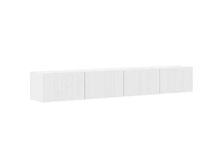 LKJephalotrop TV Wandschrank 2er Set Glänzend Weiß 98x31x29,5 cm Platzsparende Lowboards zur Wandmontage für Wohnzimmer und Schlafzimmer, mit Klapptüren für ordentliche Aufbewahrung.