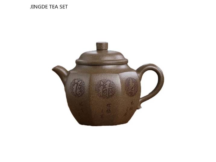 Théière chinoise YFête ing en argile violette, section de minerai brut, filtre à boue, bouilloire, infuseur à thé Zisha, théière peinte à la main personnalisée, 220ml