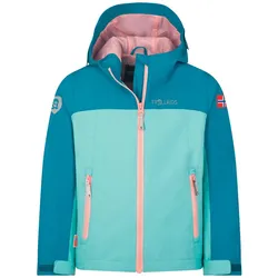 Trollkids Kinder Telemark Regenjacke - 164 - harbor blue/peony rose