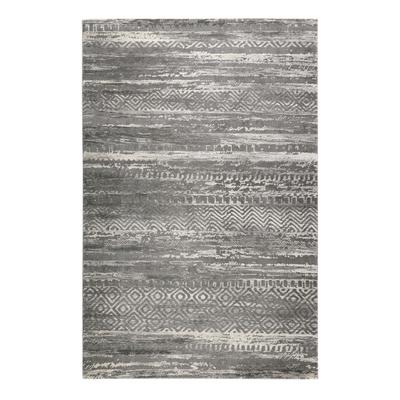 Teppich HOMIE LIVING "Porto Santo", grau, B:133cm H:12mm L:200cm, Polypropylen, Teppiche, Teppich, Kurzflor, Vintage, gewebt, Wohnzimmer, Schlafzimmer, Esszimmer