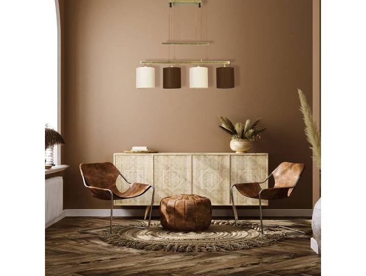 Näve Hängelampe Tilde, dimmbar, messing / gold, für Wohn- / Esszimmer, Metall, Pendelleuchte