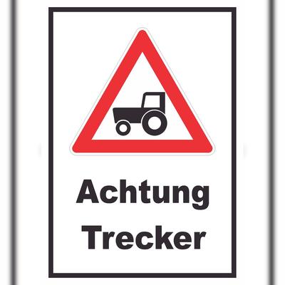 HB-Druck Achtung Trecker Schild A6 (105x148mm)