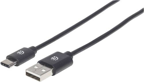 Manhattan USB-Kabel USB 2.0 USB-A Stecker, USB-C Stecker 0.50 m Schwarz 354912
