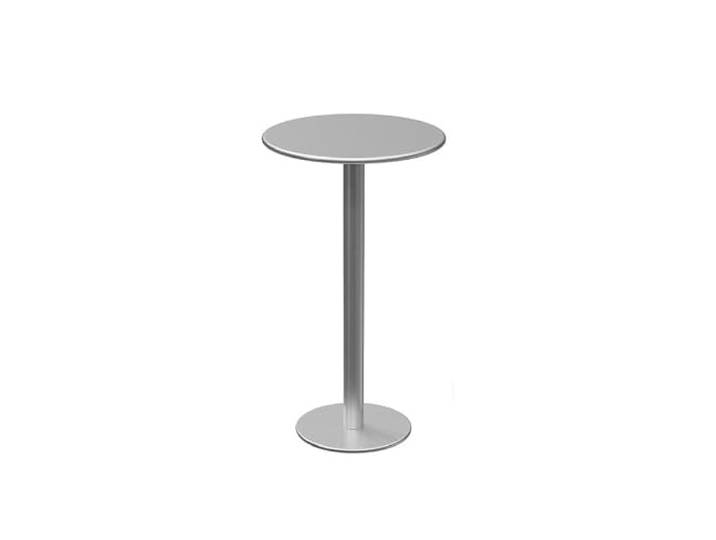 Langer Bartisch Terrassen-/Esstisch Im Industriestil Mit Hohen Beinen Tischplatte aus silbergrauem Metall und stabiler Sockel, geeignet for Wohnzimmer/Balkon