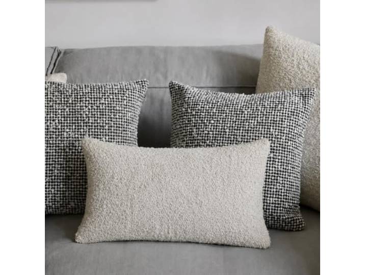 Madura - Housse de Coussin 40x60 cm - Bouclette Laineuse - Aspect Cocooning Moelleux - Beige Doux - Décoration Salon Chambre Canapé - Leonard