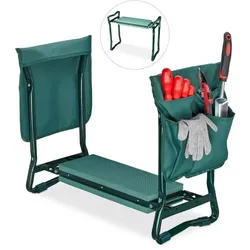 Relaxdays Kniebank mit Taschen Grün