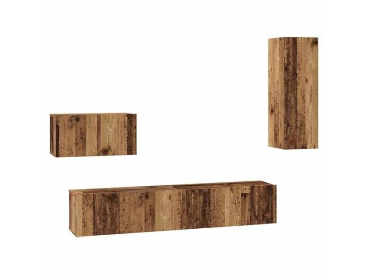 LMTYOENFG Wand TV Schrank 4-TLG Hängeboard Altholz-Optik Holzwerkstoff Modulares 4-teiliges Hängeboard-Set für Wohnzimmer oder Schlafzimmer. Bietet geschlossenen Stauraum für Mediengeräte.