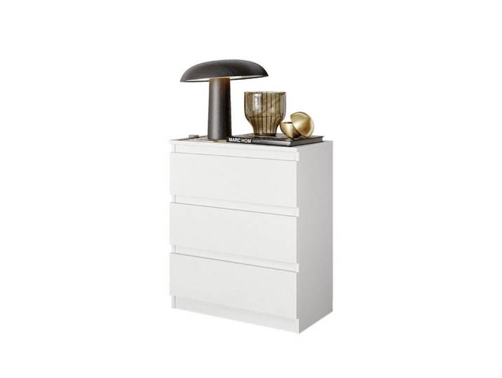 GABRIEL - Commode - 3 Tiroirs - Blanc Mat - H72cm L60cm P33cm