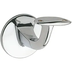 Marchesi, Treppengeländer + Handlauf, Handlaufträger mit gewölbter Auflage, Wandabstand 65mm, Messing verchromt