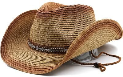 LightInthebox Men's Sun Hat Cowboy Hat Fedora Trilby Hat Black Red Straw Rope Vintage Style Fashion 18th Century Daily Theme Party Solid / Plain Color Sunscreen Cosplay