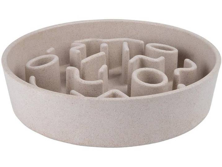 Futternapf District 70 Bamboo Dog Slow Feeder , beige (natur), Ø:21cm, Näpfe, Futternapf