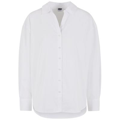 Klassische Bluse URBAN CLASSICS "Urban Classics Ladies Oversized Cotton Blouse", Damen, Gr. 3XL, weiß, 69% Baumwolle, 29% Polyester, 2% Elasthan, Blusen