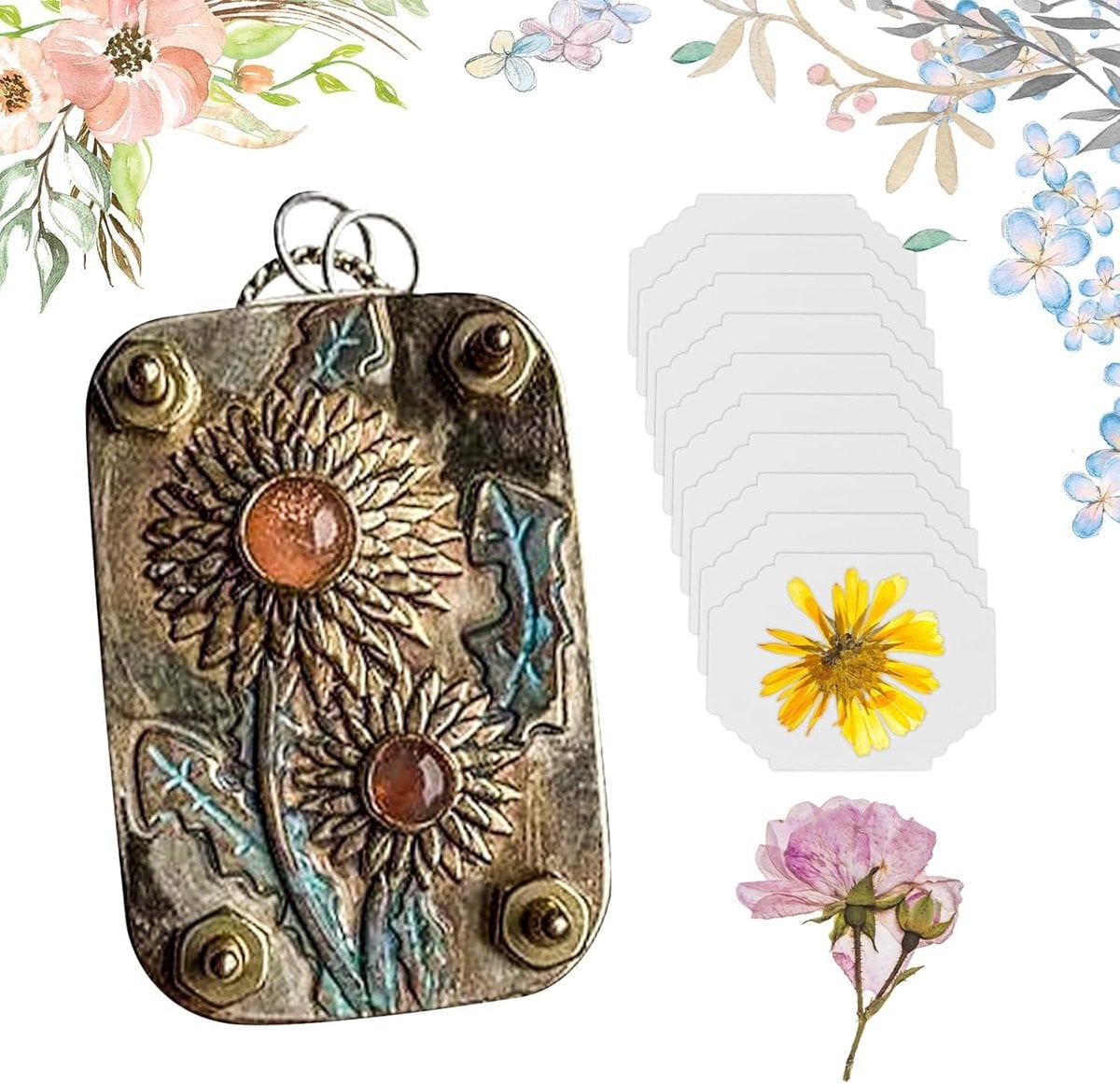 Gouden Mini Bloemenpers voor Botanische Kunst, 1-2 cm