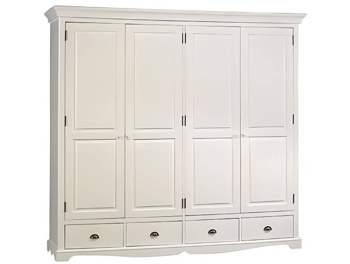 Grande Armoire Penderie Blanche de Style Anglais