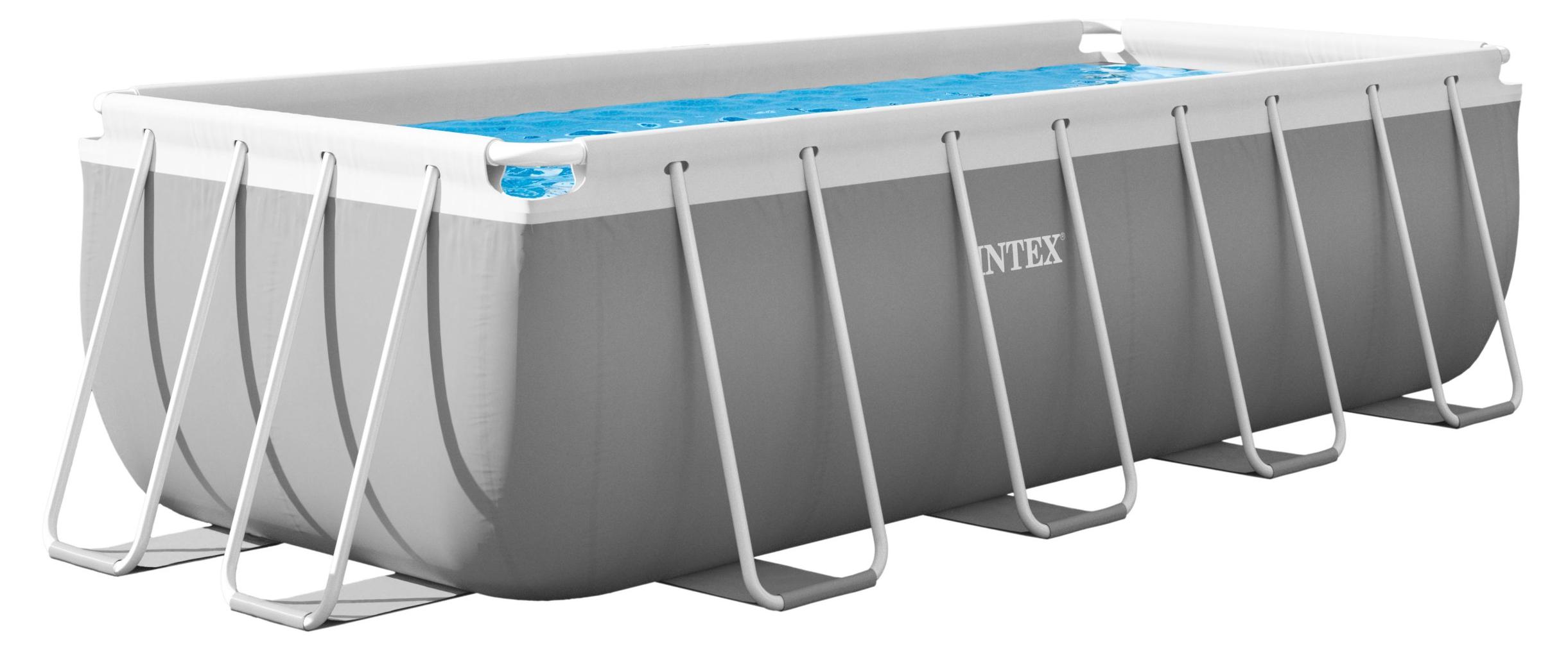 INTEX Frame Pool Aufstellpool Prism Rectangular 400x200cm Set mit Filterpumpe