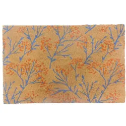 Relaxdays Kokos Fußmatte mit Motiv 80x50 cm Blau,Hellbraun,Rot