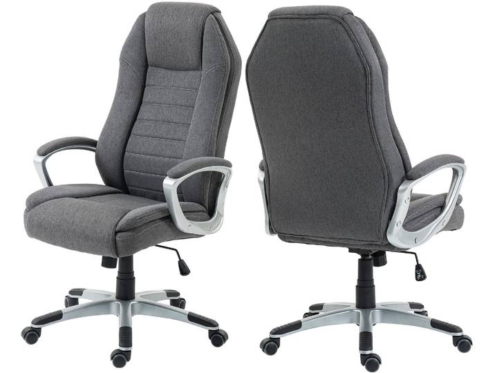 Chefsessel DUO COLLECTION Dirk , grau (dunkelgrau), B:66cm T:66cm, Stoff, Stühle, Chefsessel, ergonomischer Bürostuhl mit Federkern